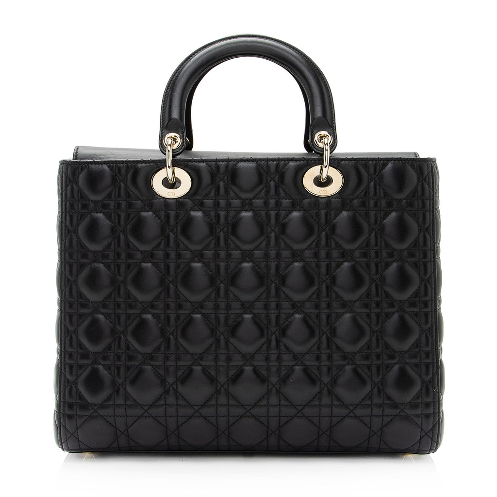 Dior Lambskin Lady Dior Large Tote (SHF-9gavwy)