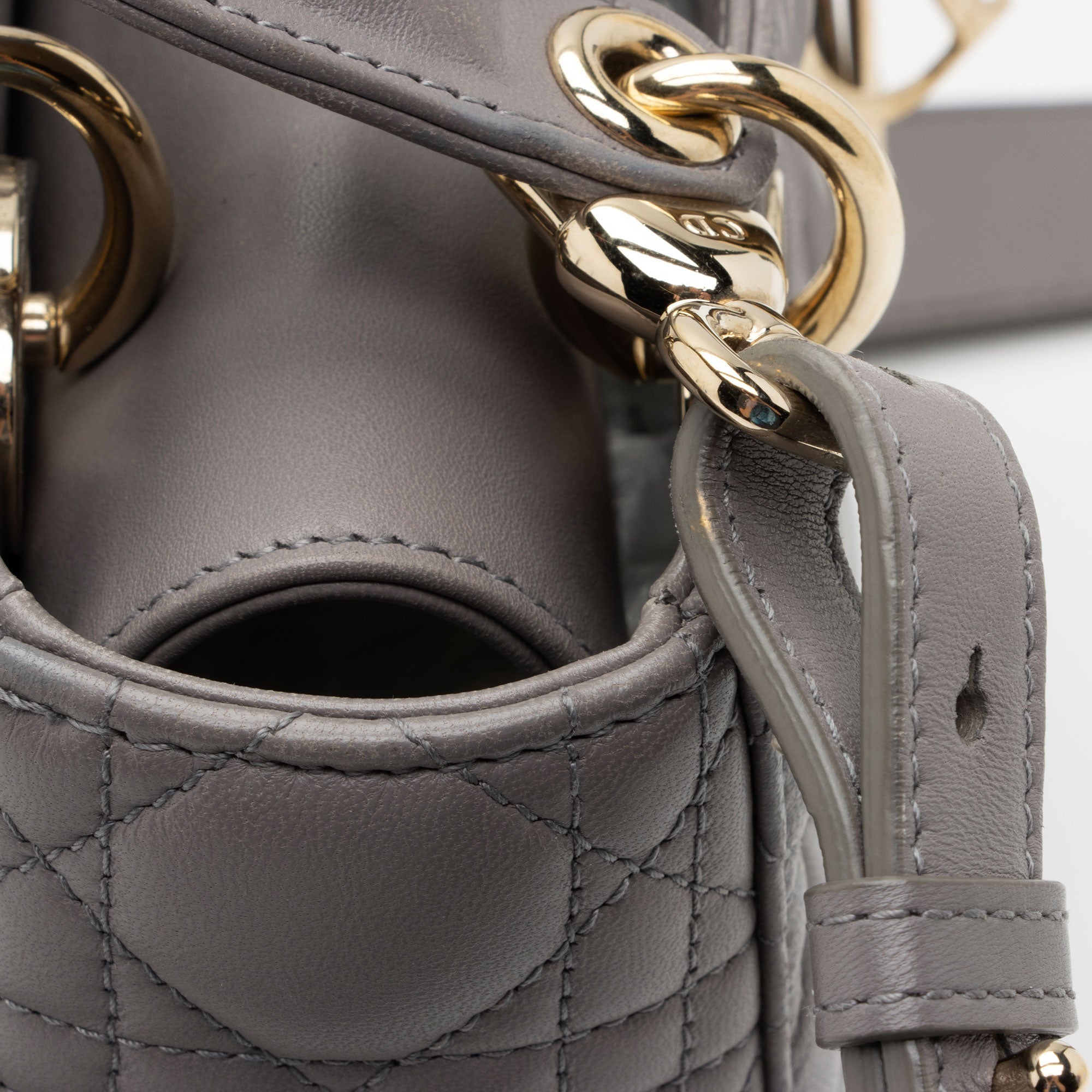 Dior Lambskin My ABCDior Small Lady Dior Tote (SHF-M3kW71)