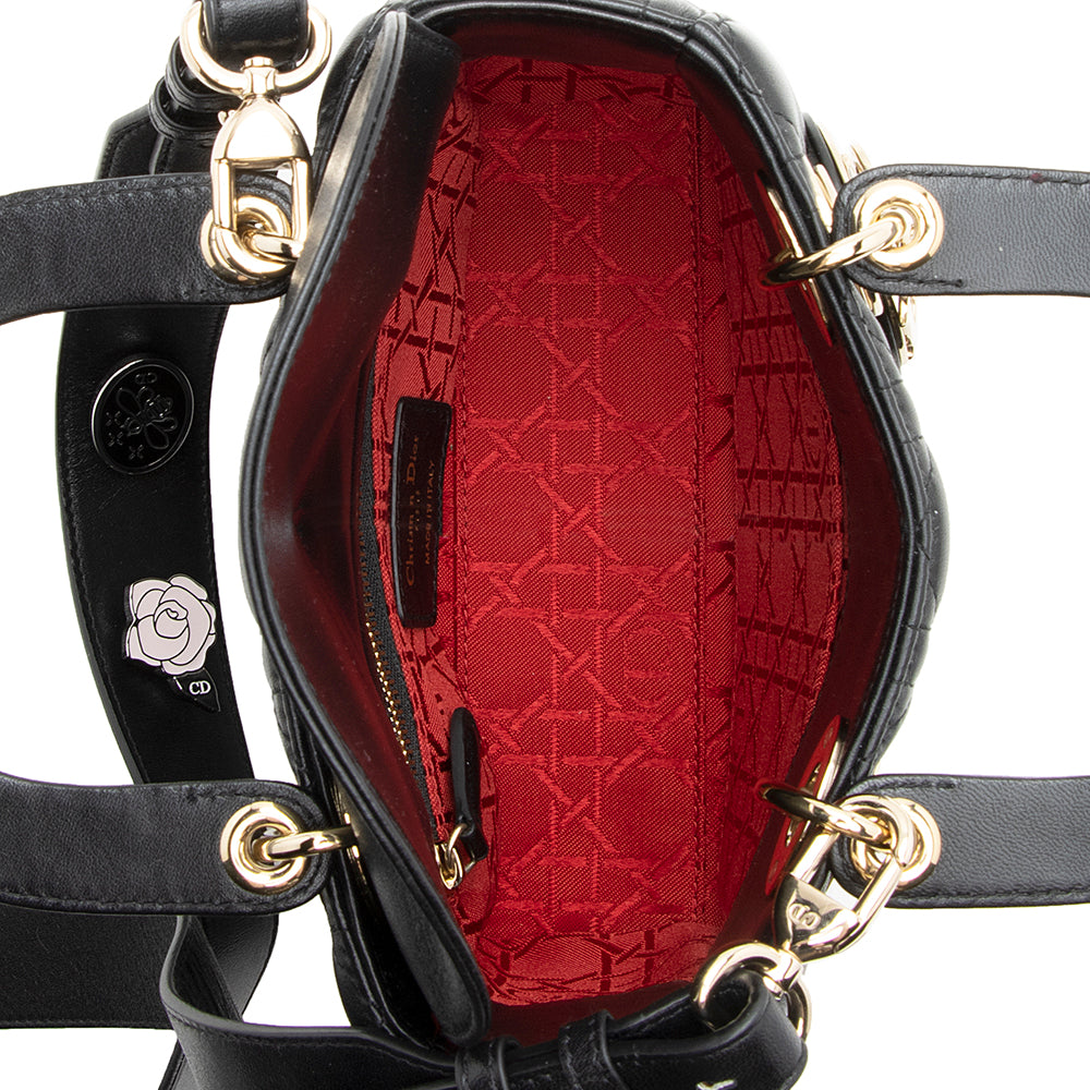 Dior Lambskin My Lady Dior Lucky Badges Small Tote (SHF-19400)