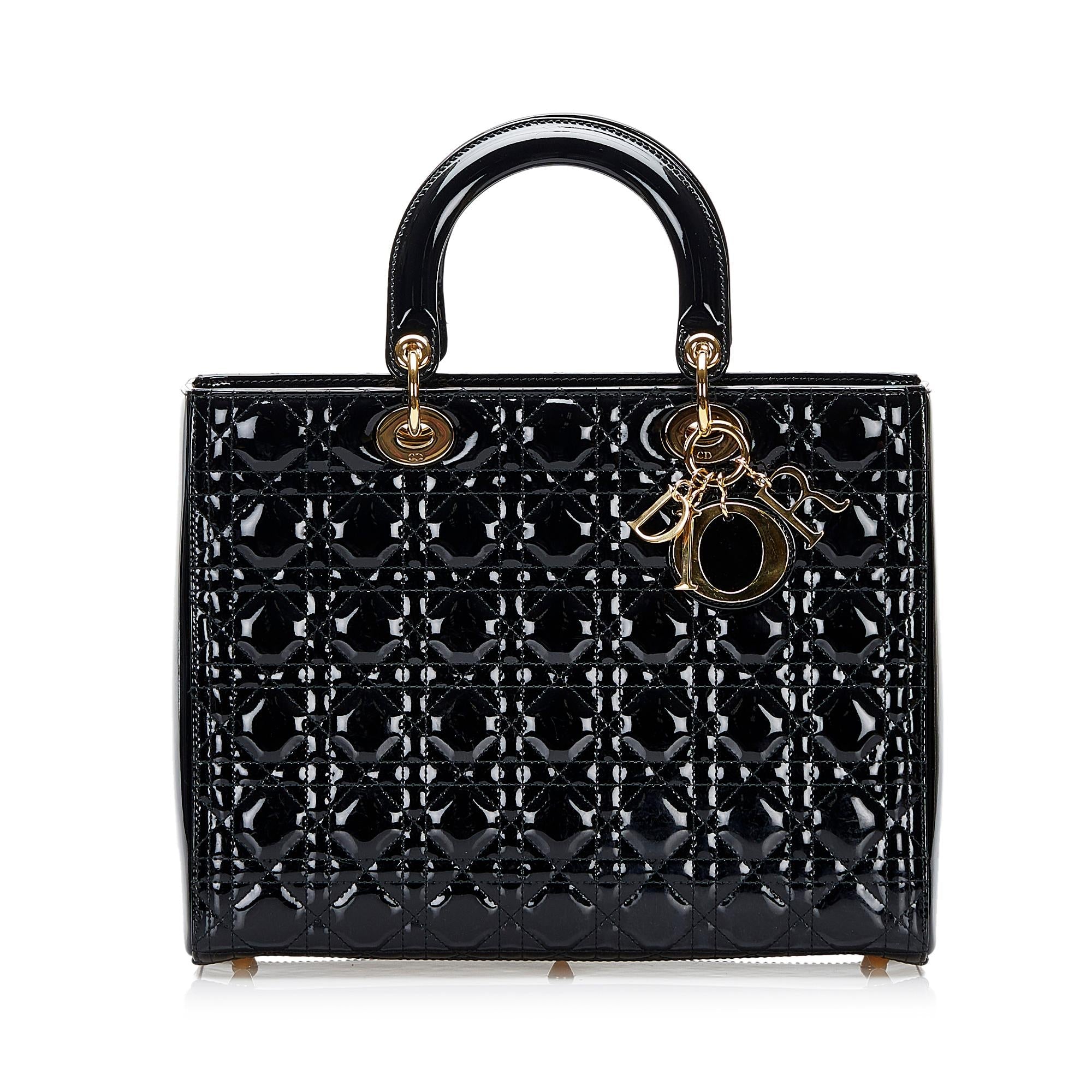 Dior Large Cannage Patent Lady Dior (SHG-9I0WKs)