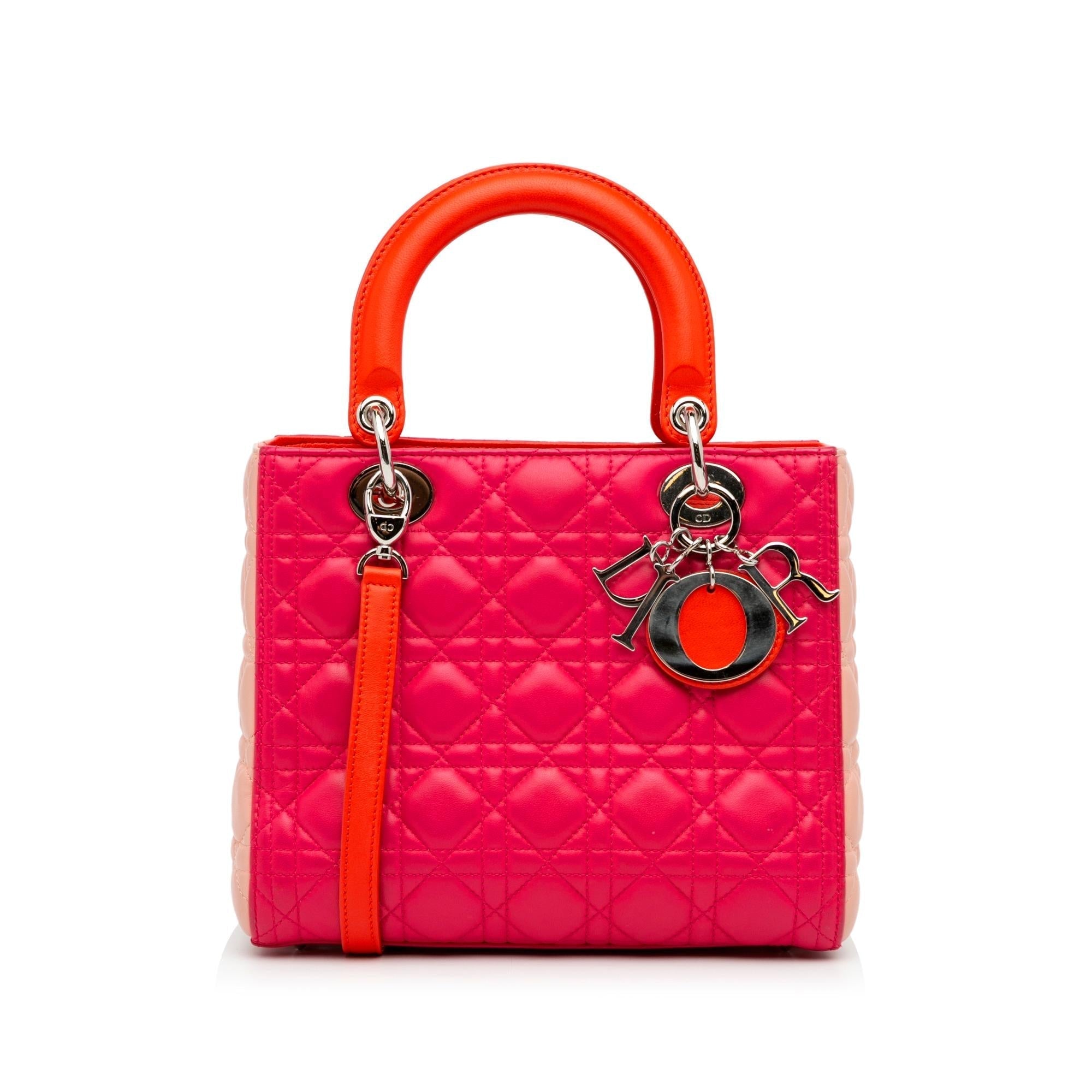 Dior Medium Cannage Lady Dior Tricolor (SHG-qn9TFz)