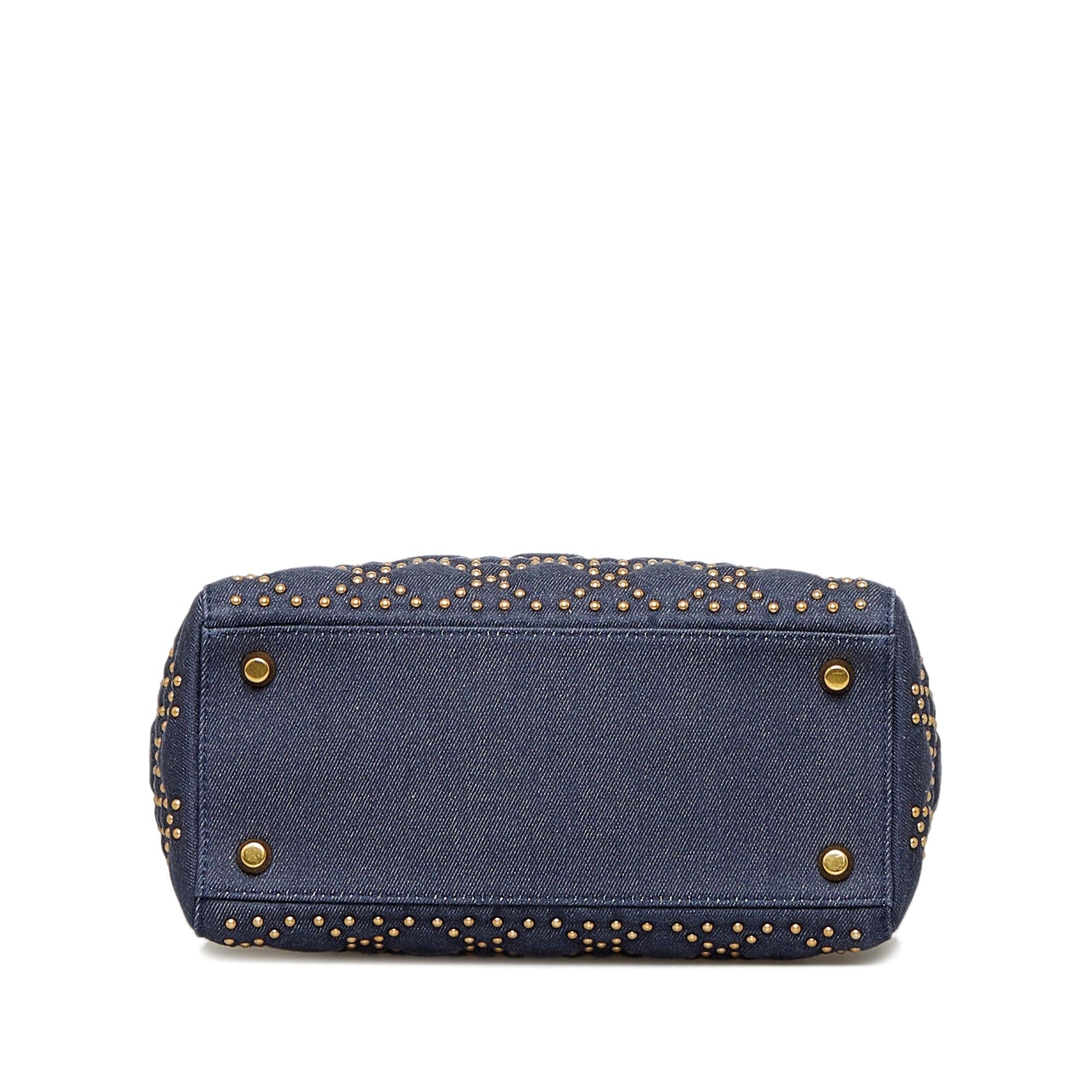 Dior Medium Studded Denim Supple Lady Dior (SHG-ol1tg3)