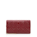Dior Patent Leather Cannage Lady Dior Chain Pouch (SHF-22842)