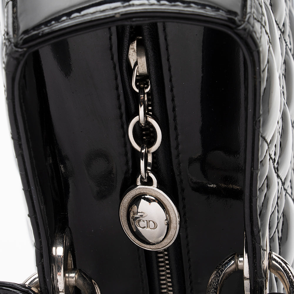 Dior Patent Leather Lady Dior Large Tote (SHF-17675)