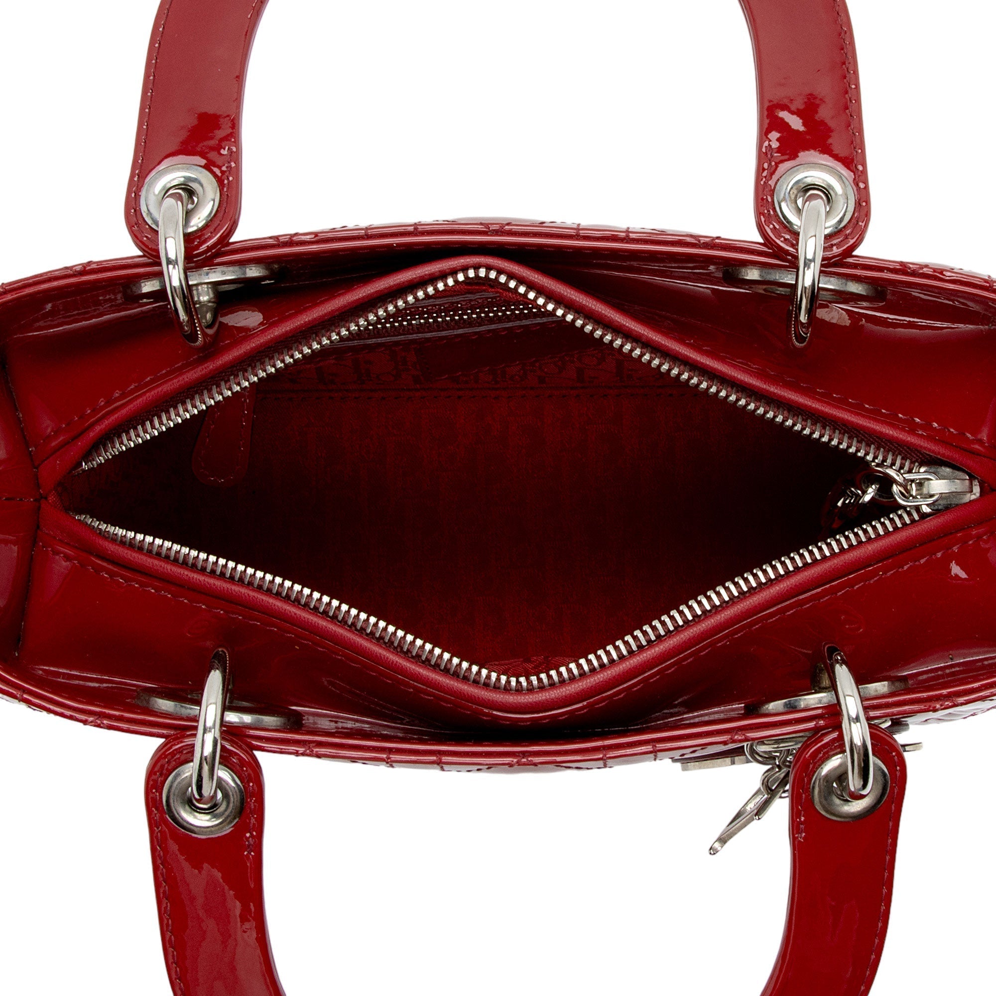 Dior Patent Leather Lady Dior Medium Tote (SHF-oTNfYB)