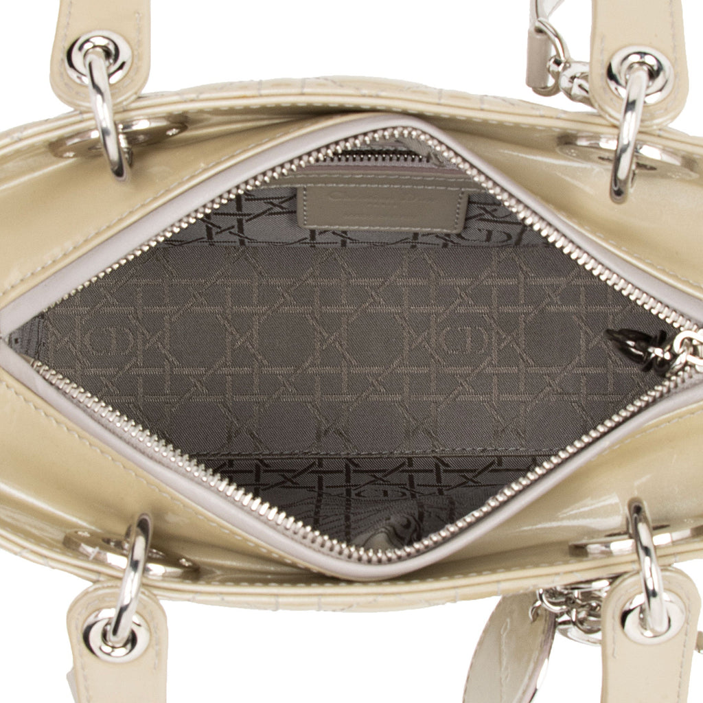 Dior Patent Leather Lady Dior Medium Tote (SHF-dLpwLG)