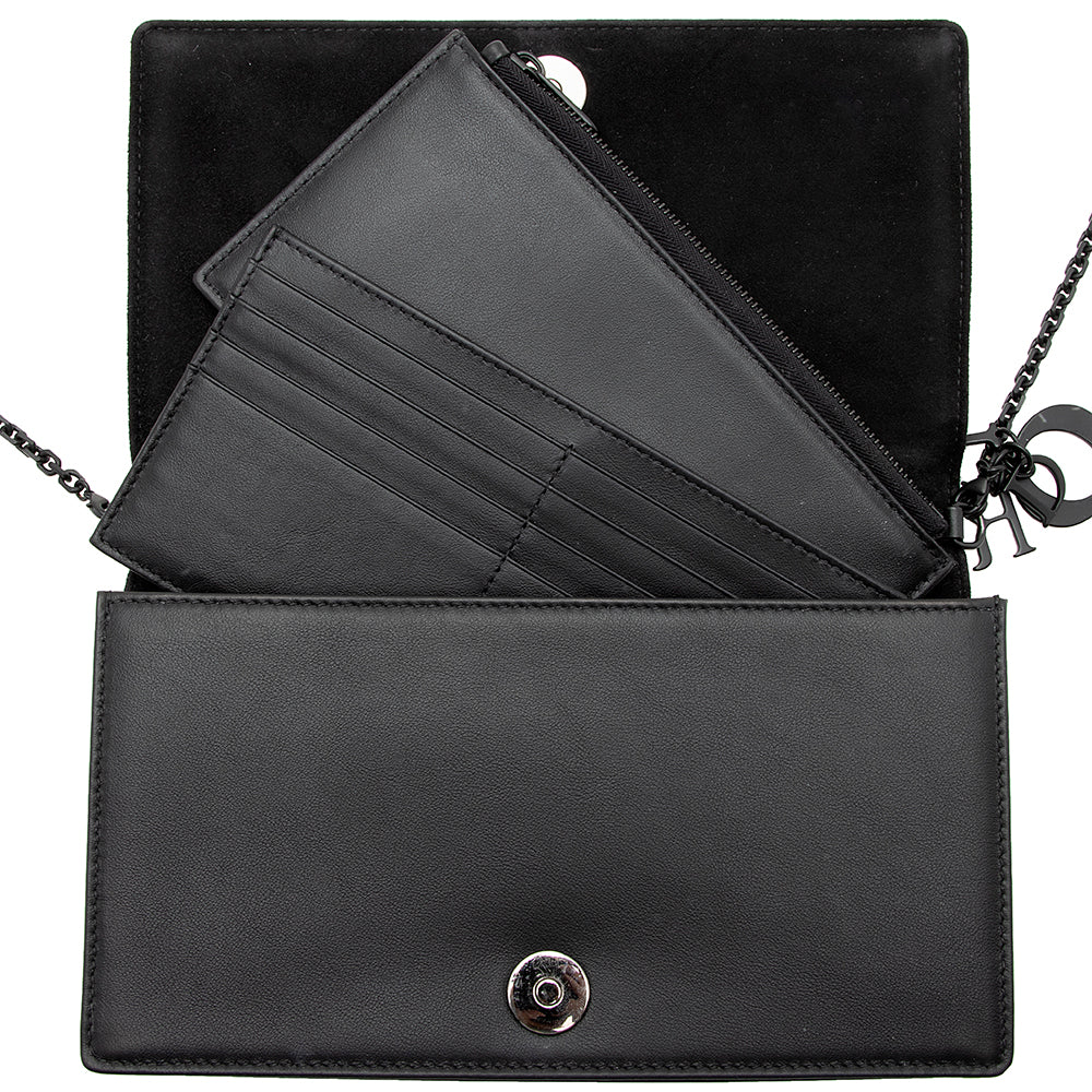 Dior Printed Leather Toile de Jouy Lady Dior Wallet on Chain Bag (SHF-19829)