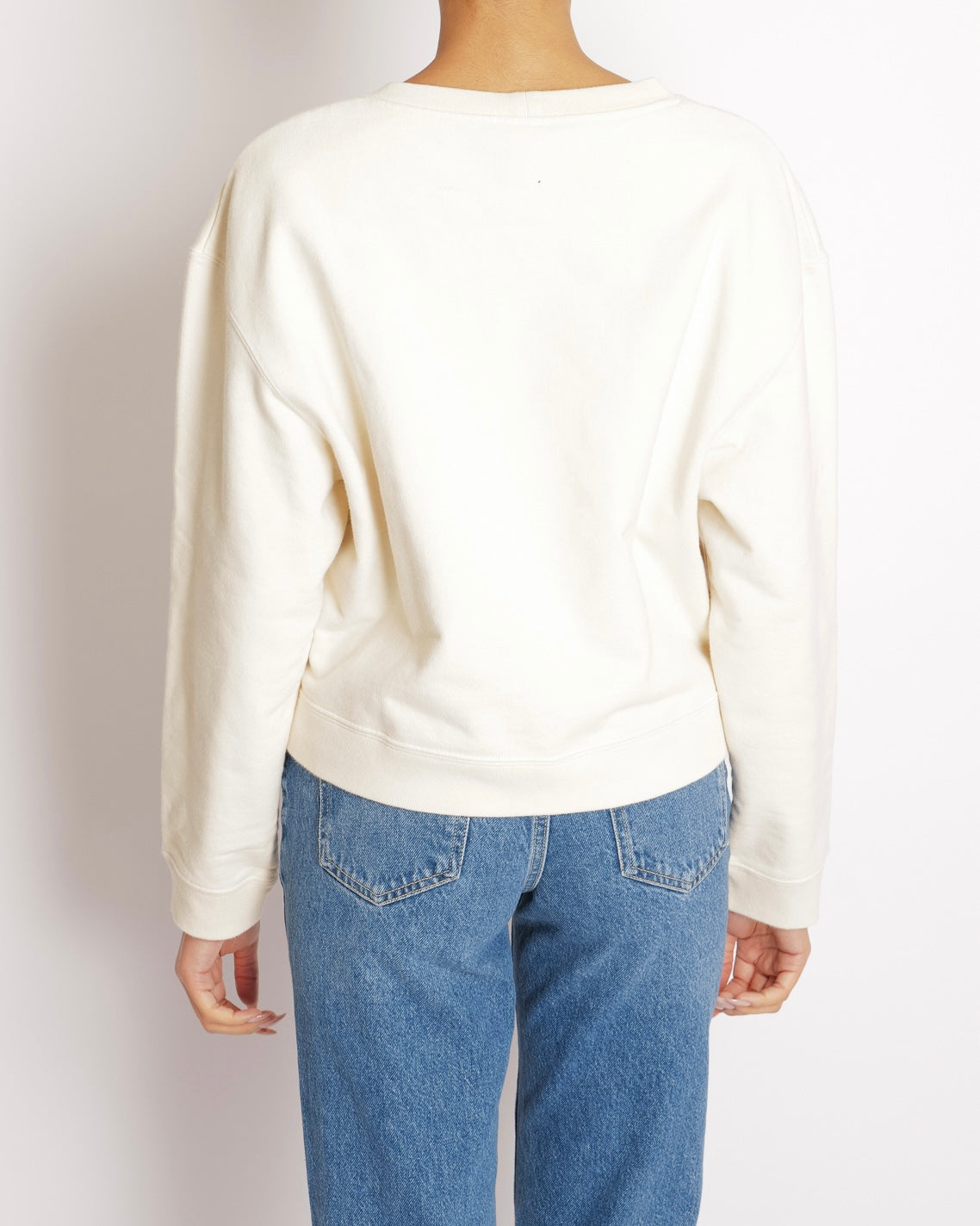 Chanel Pre-Fall 2020 Beige 31 Rue Cambon Sweater with Black Floral Appliqué Logo Size L (UK 12)