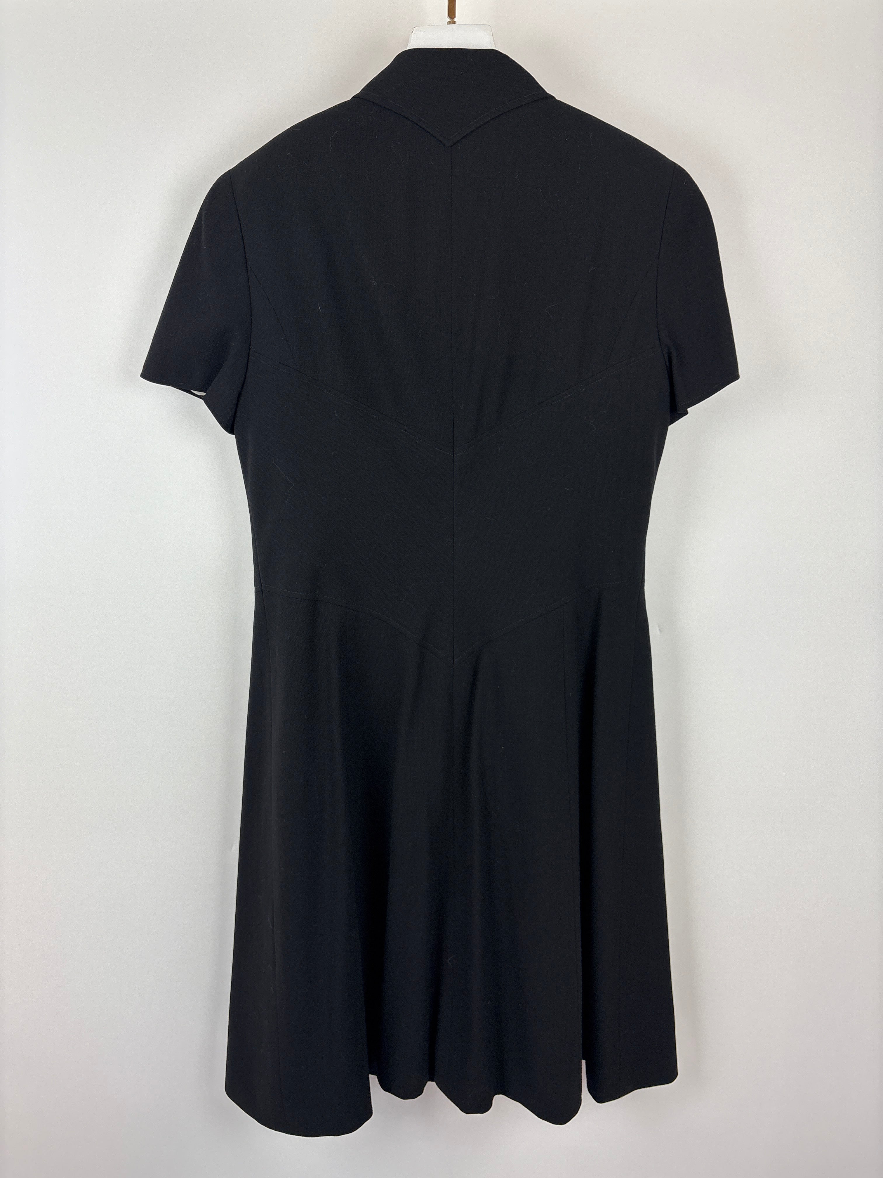 Chanel Vintage Runway 97/S Black, White CC Logo Slip Dress and Jacket Set with CC Chanel Button Size FR 42 (UK 14)