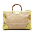 GUCCI Large Bamboo Raffia Satchel