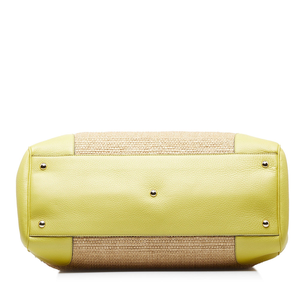 GUCCI Large Bamboo Raffia Satchel