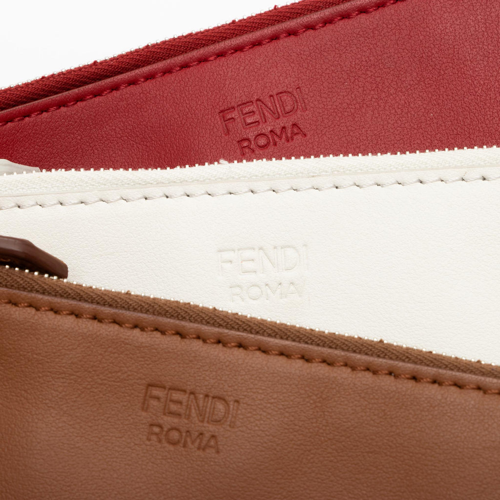 Fendi Calfskin F is Fendi Triplette Pouch Set (SHF-23922)