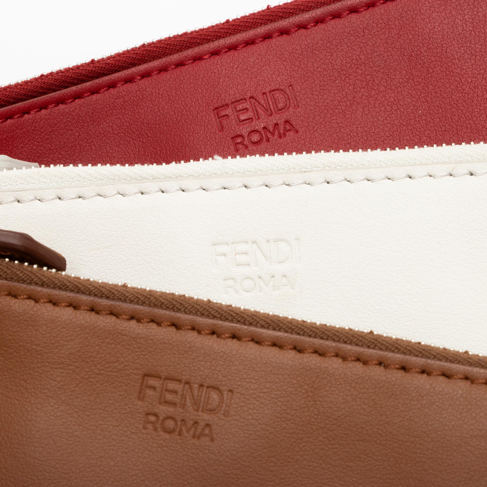 Fendi Calfskin F is Fendi Triplette Pouch Set (SHF-23922)