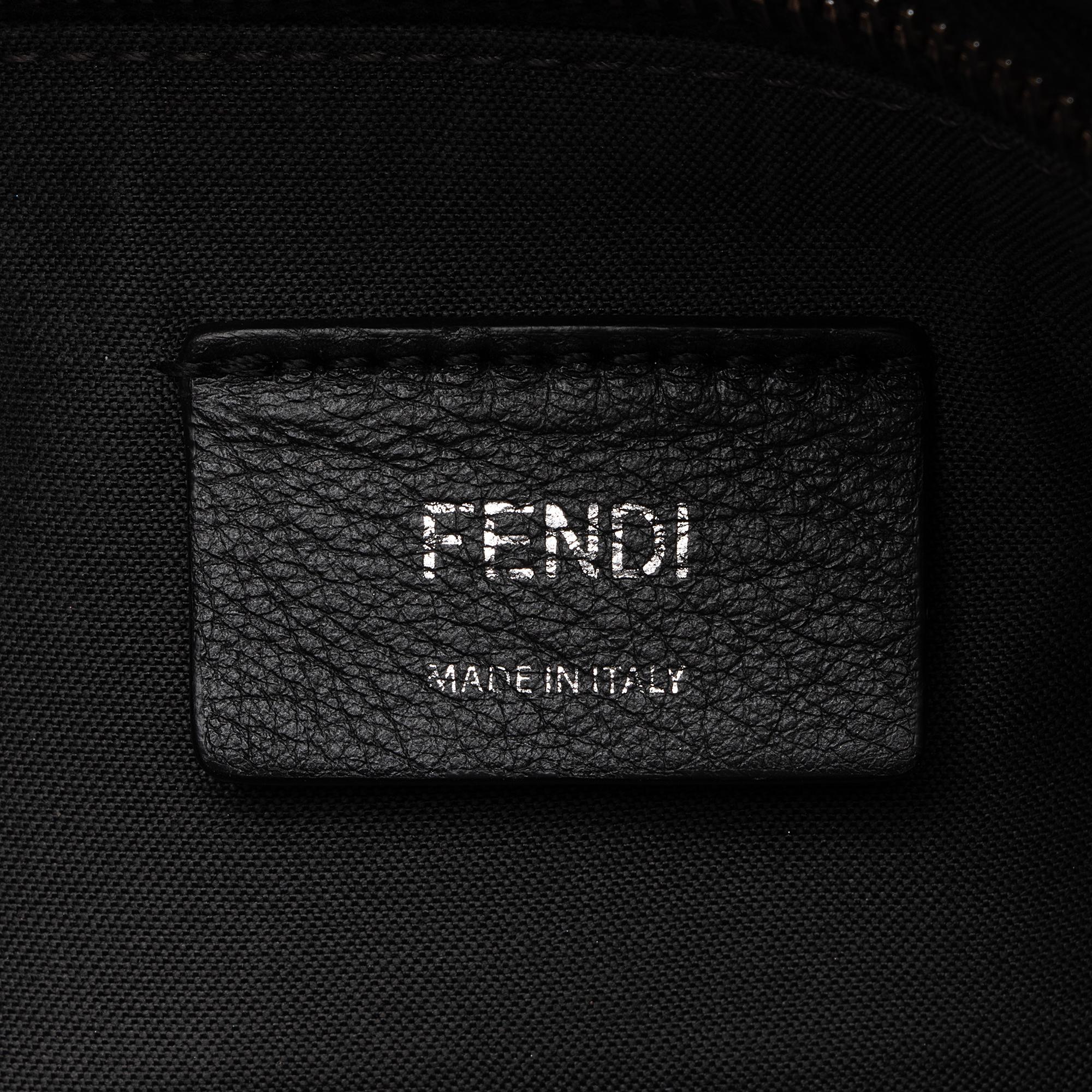 Fendi Calfskin Flowerland Studded By The Way Medium Boston Bag (SHF-23632)
