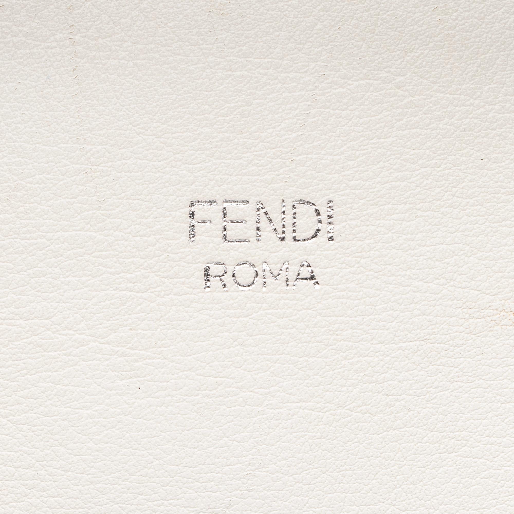 Fendi Calfskin Flowerland Studded By The Way Medium Boston Bag (SHF-23632)
