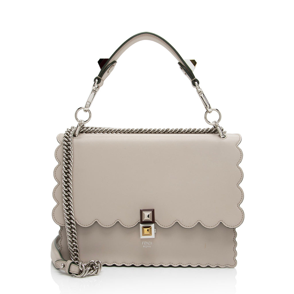 Fendi Calfskin Studded Kan I Medium Shoulder Bag (SHF-23376)