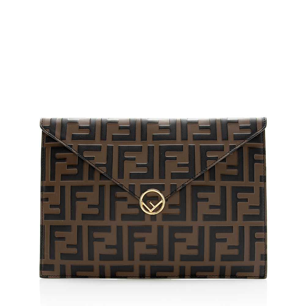 Fendi FF Embossed 1974 Envelope Pouch (SHF-20977)