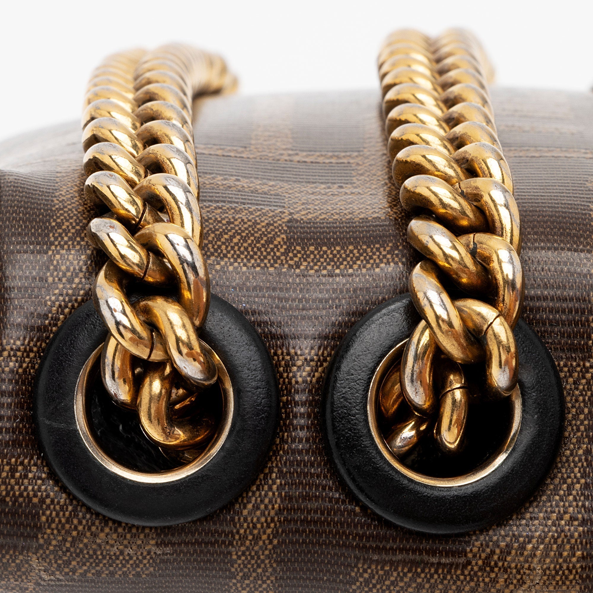 Fendi FF Spalmati 1974 Double F Mini Shoulder Bag (SHF-CKdmaW)