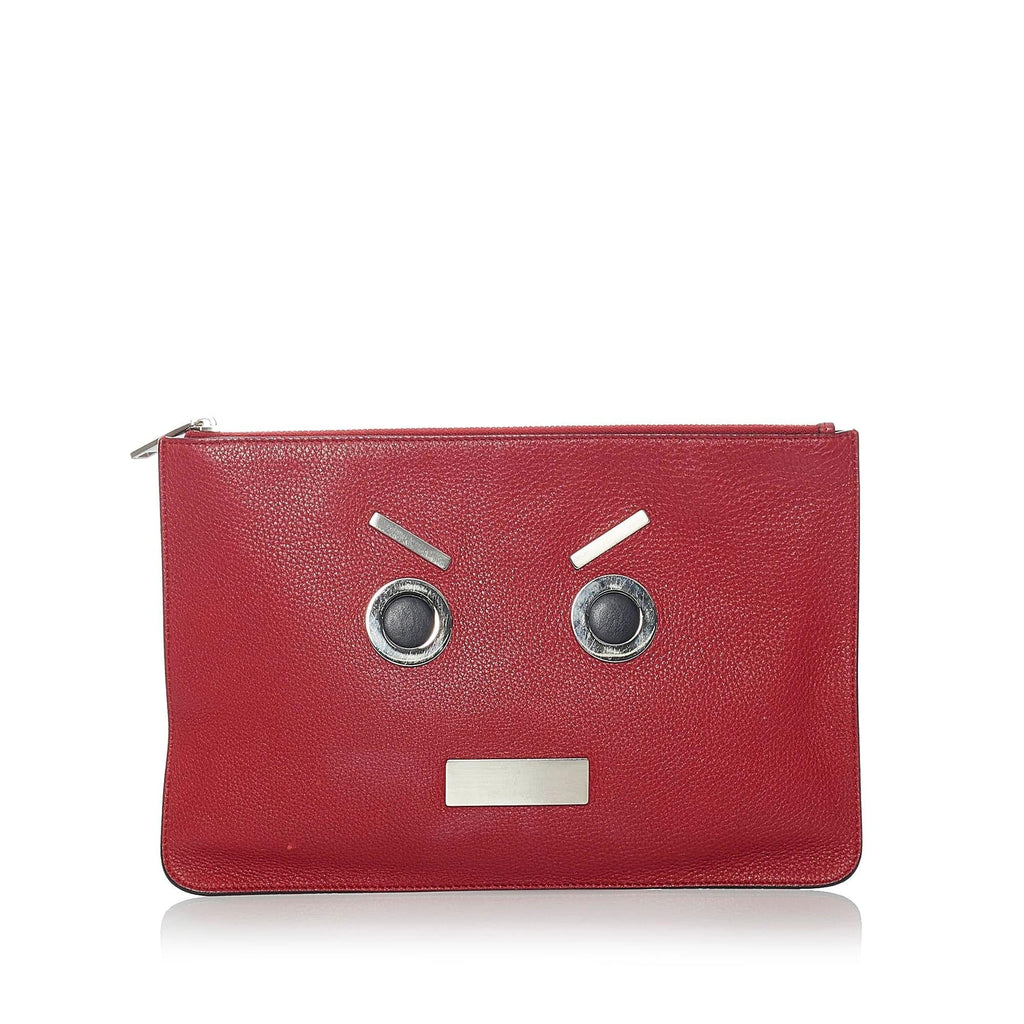 Fendi Face Leather Clutch Bag (SHG-31207)