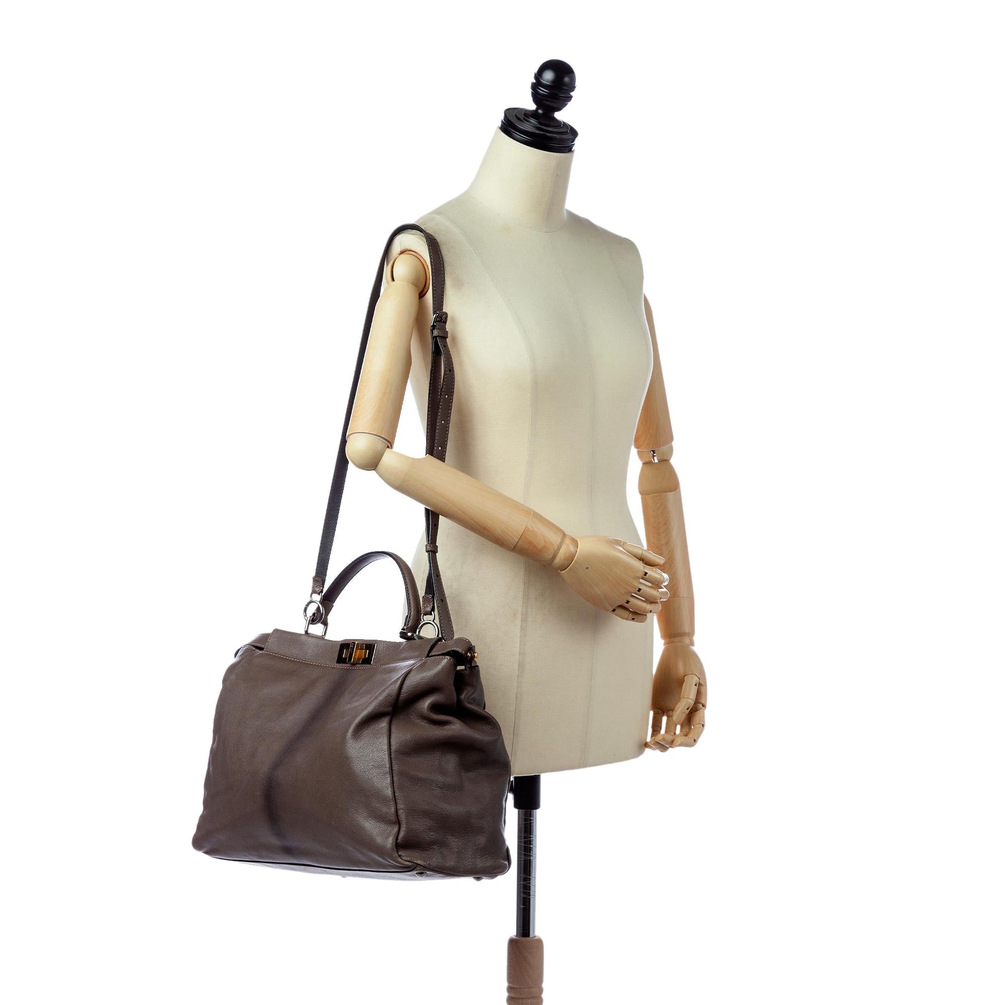 Fendi Large Peekaboo Leather Satchel (SHG-28817)