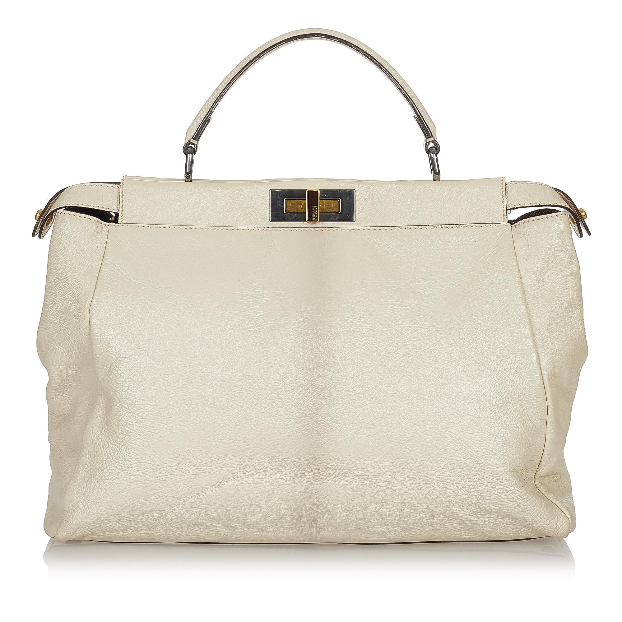 Fendi Large Peekaboo Leather Satchel (SHG-usPpvT)