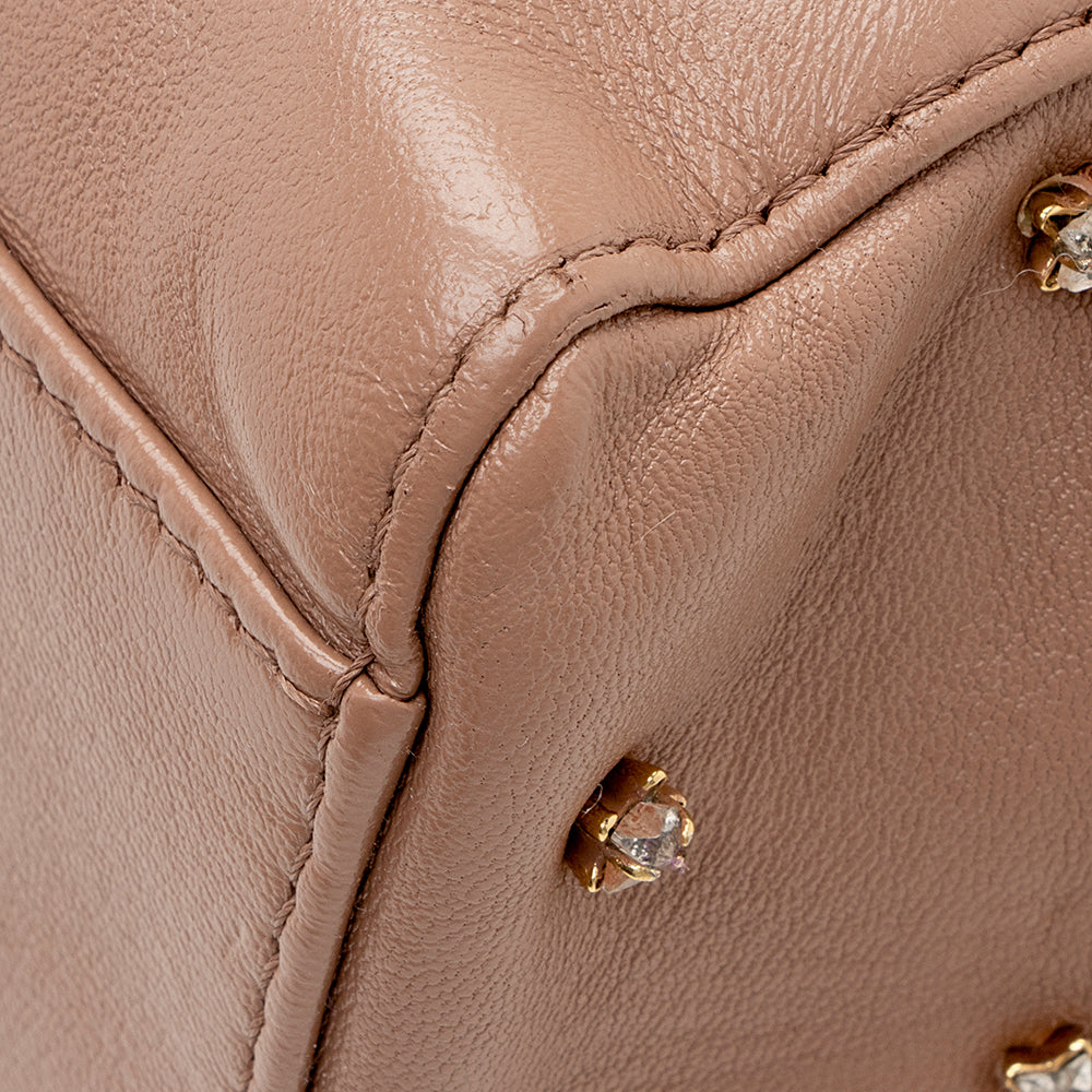 Fendi Leather Crystal Peekaboo XS Shoulder Bag (SHF-19840)