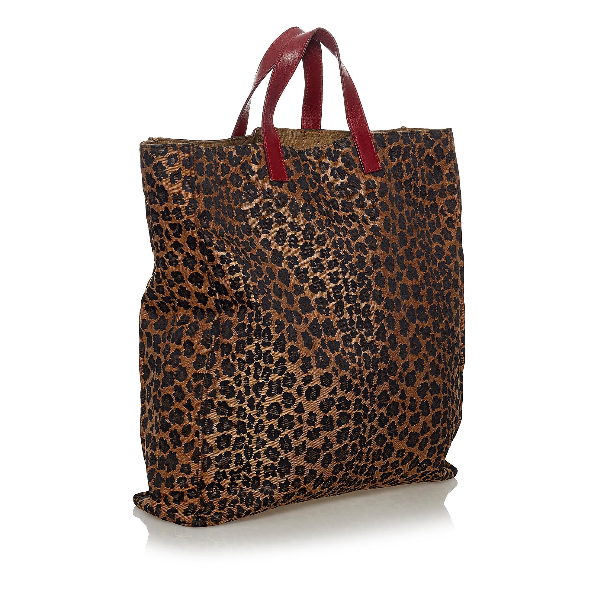 Fendi Leopard Print Nylon Tote Bag (SHG-33460)