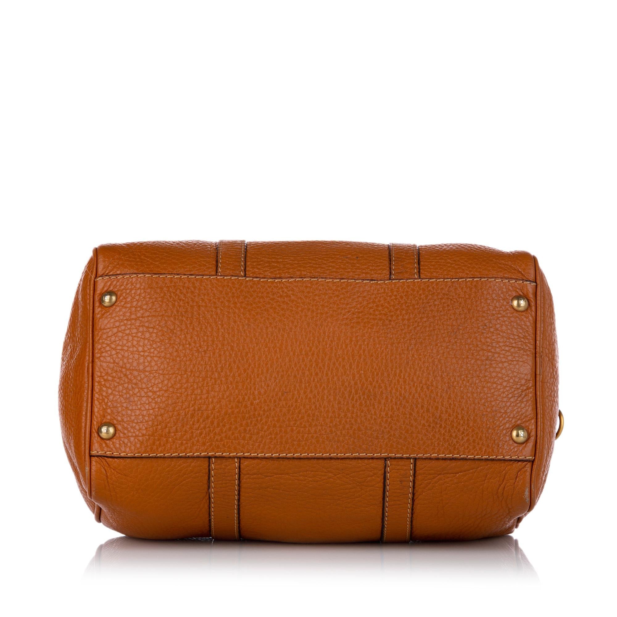 Fendi Linda Leather Boston Bag (SHG-26676)