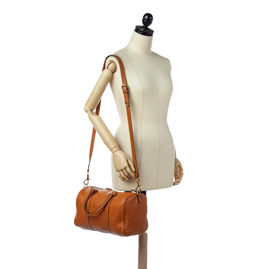 Fendi Linda Leather Boston Bag (SHG-26676)