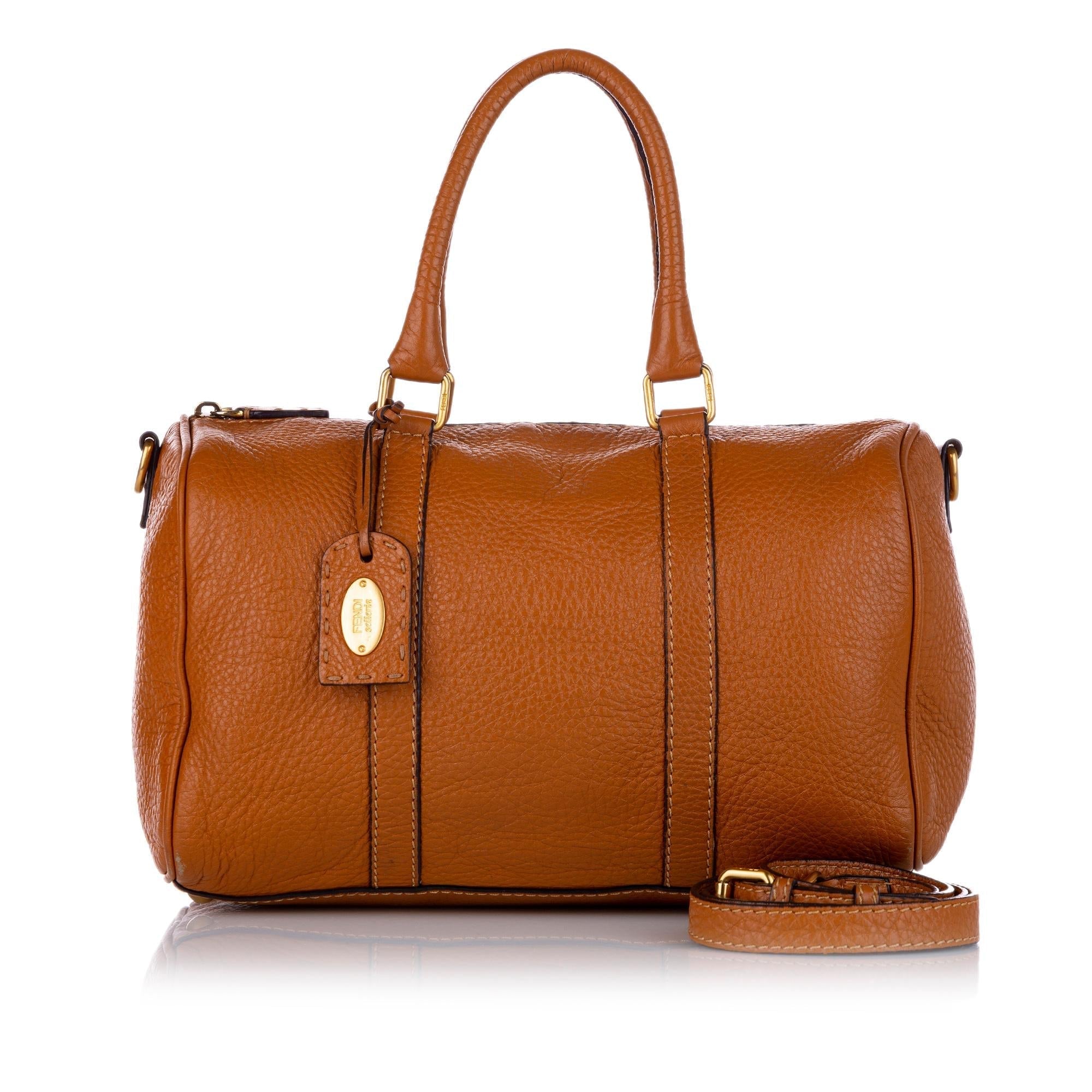 Fendi Linda Leather Boston Bag (SHG-26676)