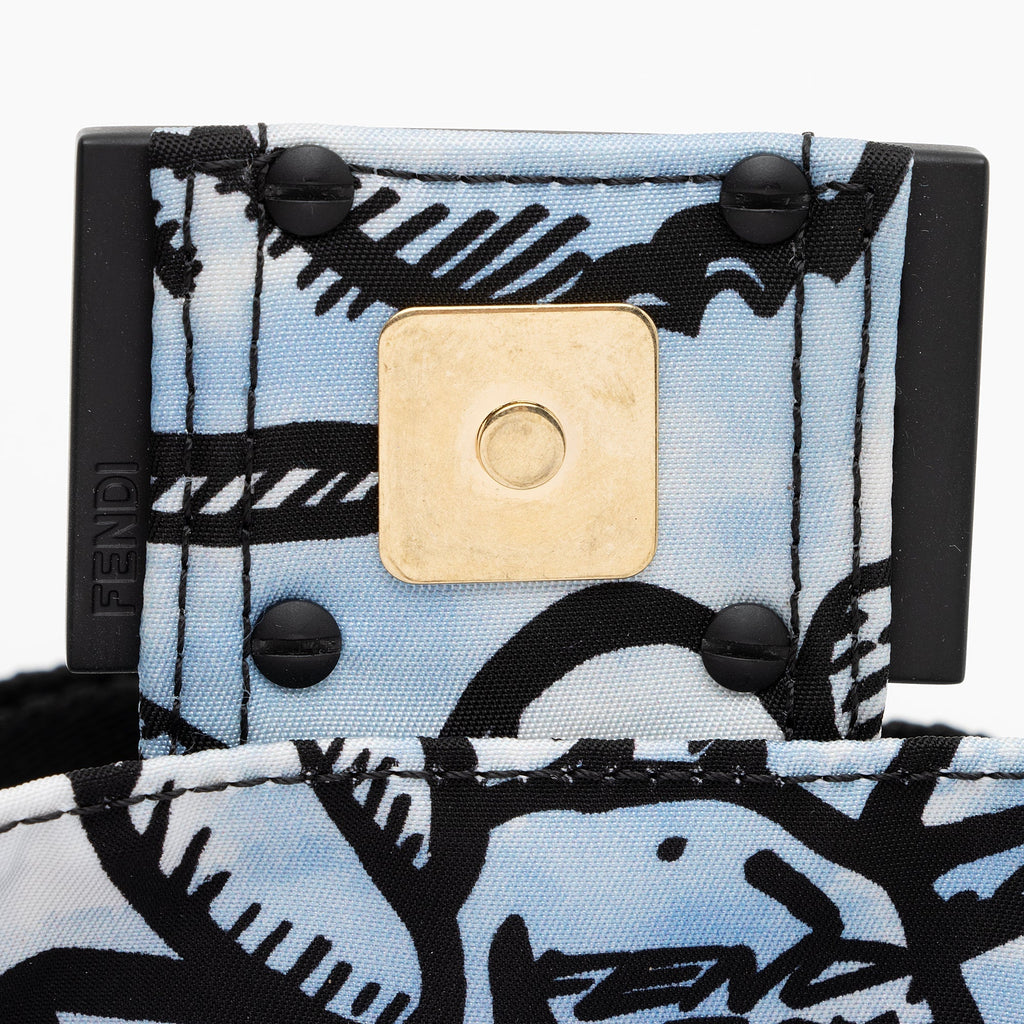Fendi Nylon Floral Cloudy Porter Baguette Mini Phone Pouch (SHF-BE23Wb)
