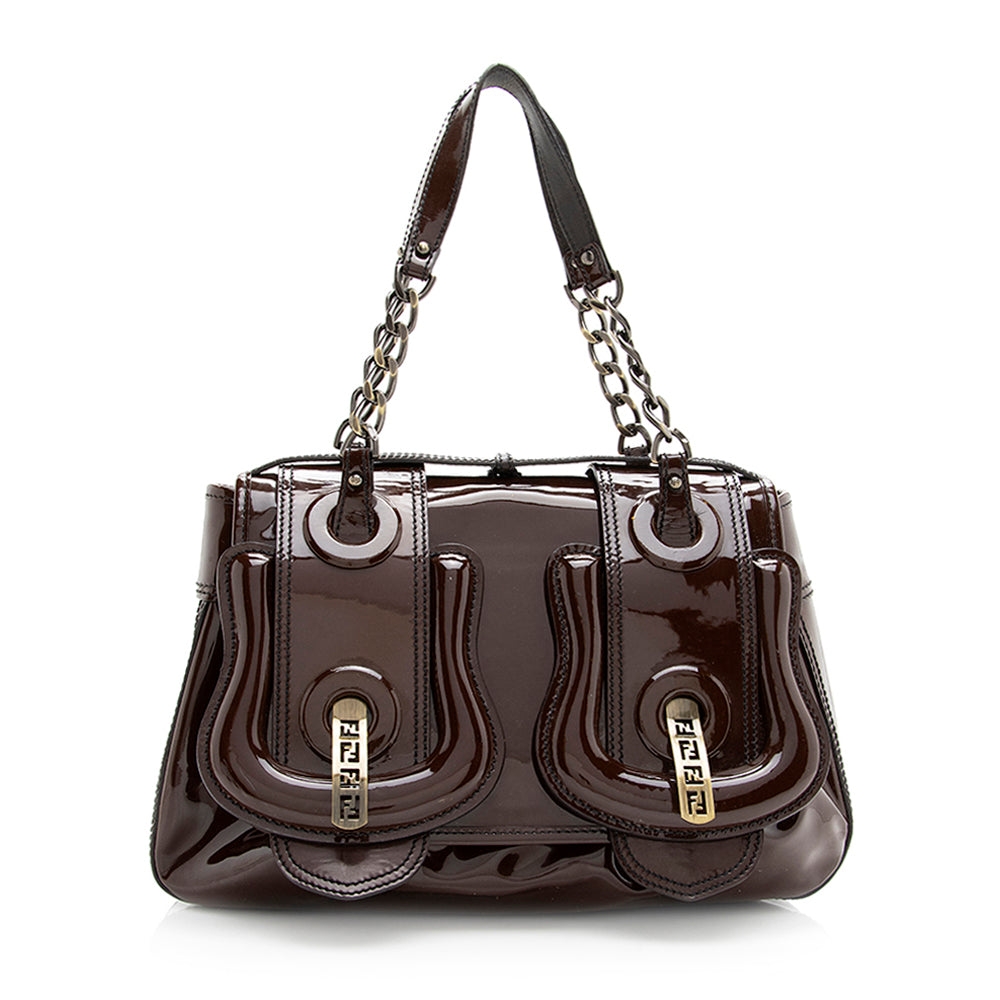 Fendi Patent Leather B Buckle Bag - FINAL SALE (SHF-19713)