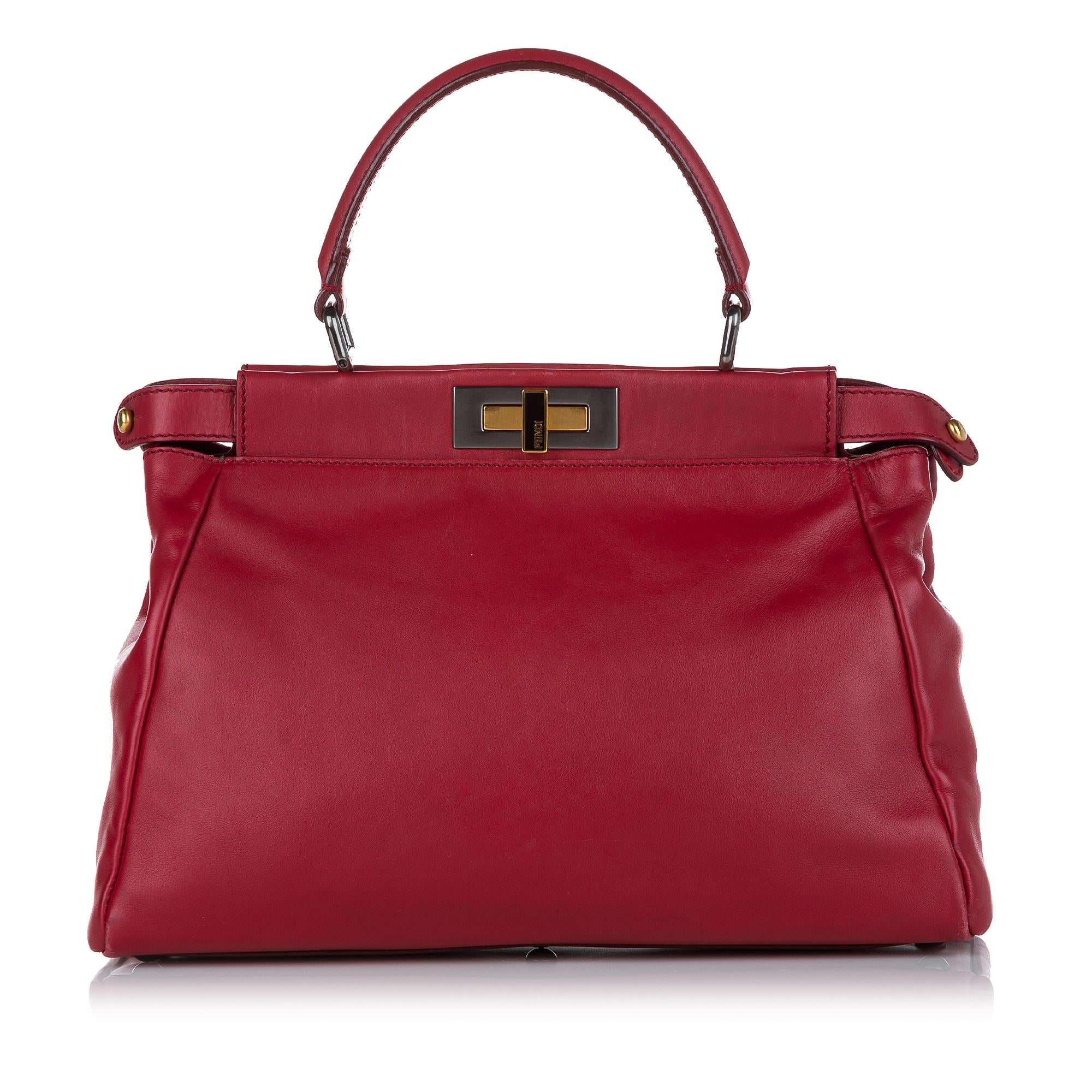 Fendi Peekaboo Leather Satchel (SHG-23909)