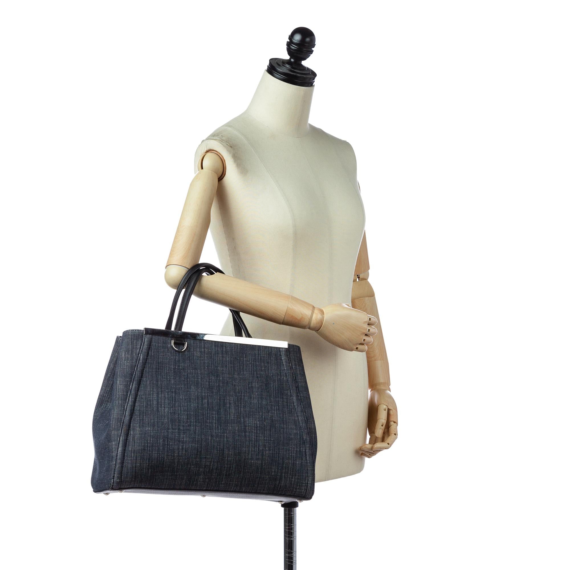 Fendi Petit 2Jours Denim Satchel (SHG-29466)