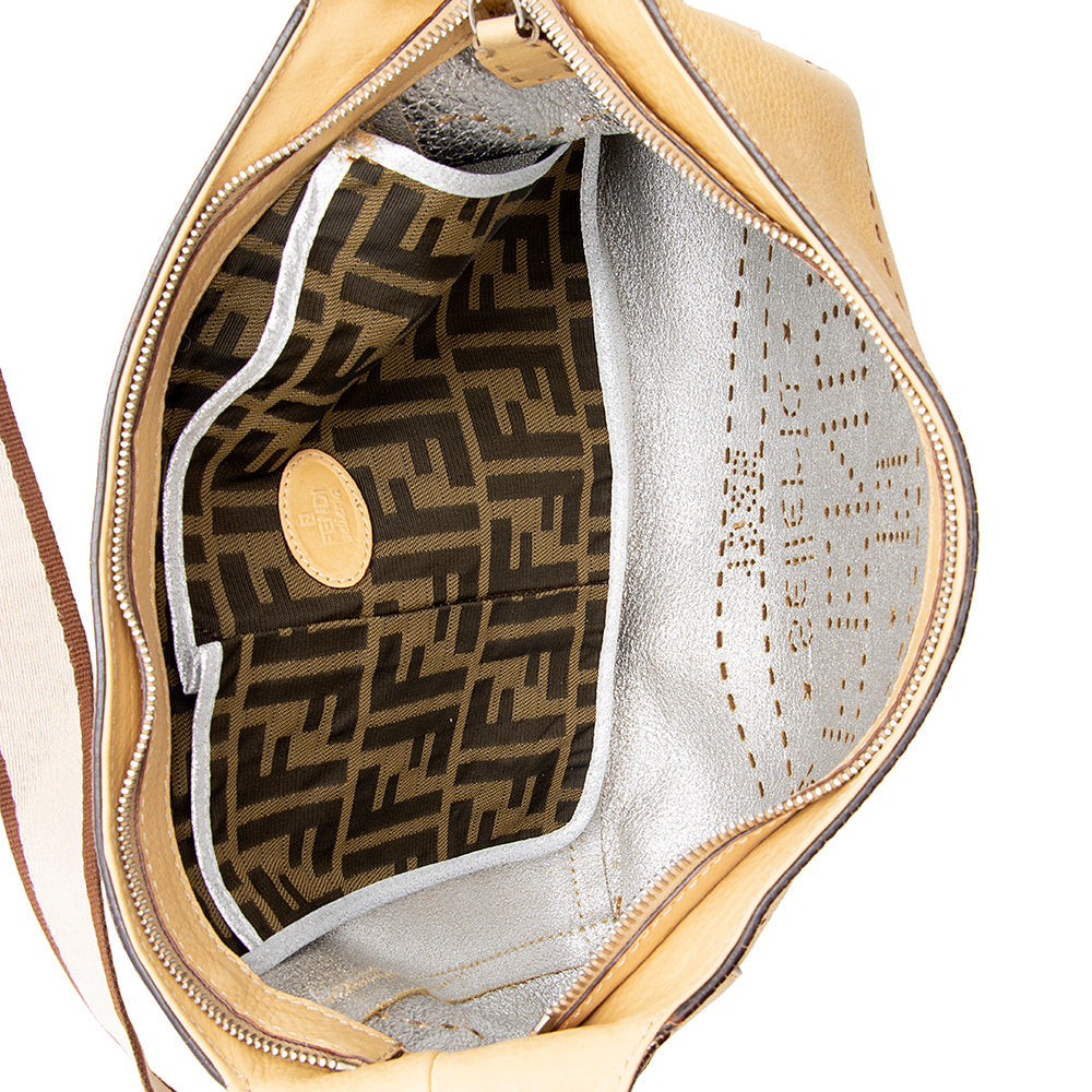Fendi Selleria Leather Perforated Romano Messenger Bag (SHF-18894)