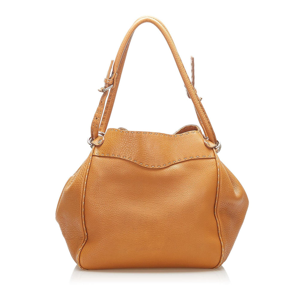 Fendi Selleria Leather Shoulder Bag (SHG-22347)