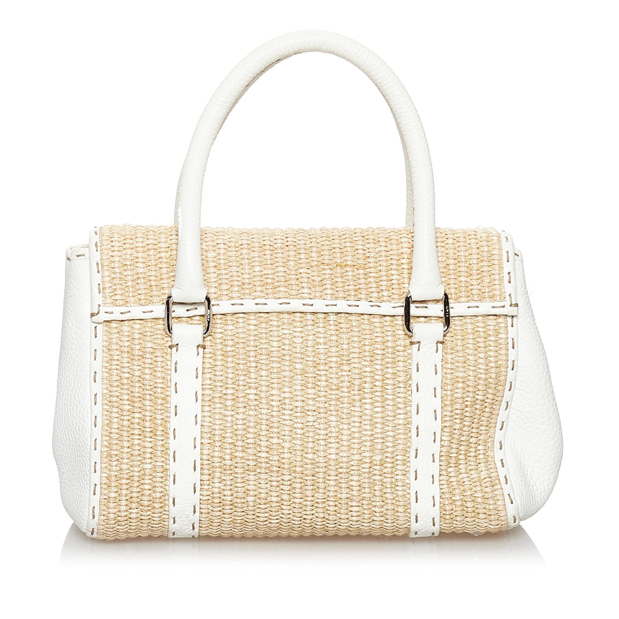 Fendi Selleria Linda Raffia Handbag (SHG-29727)