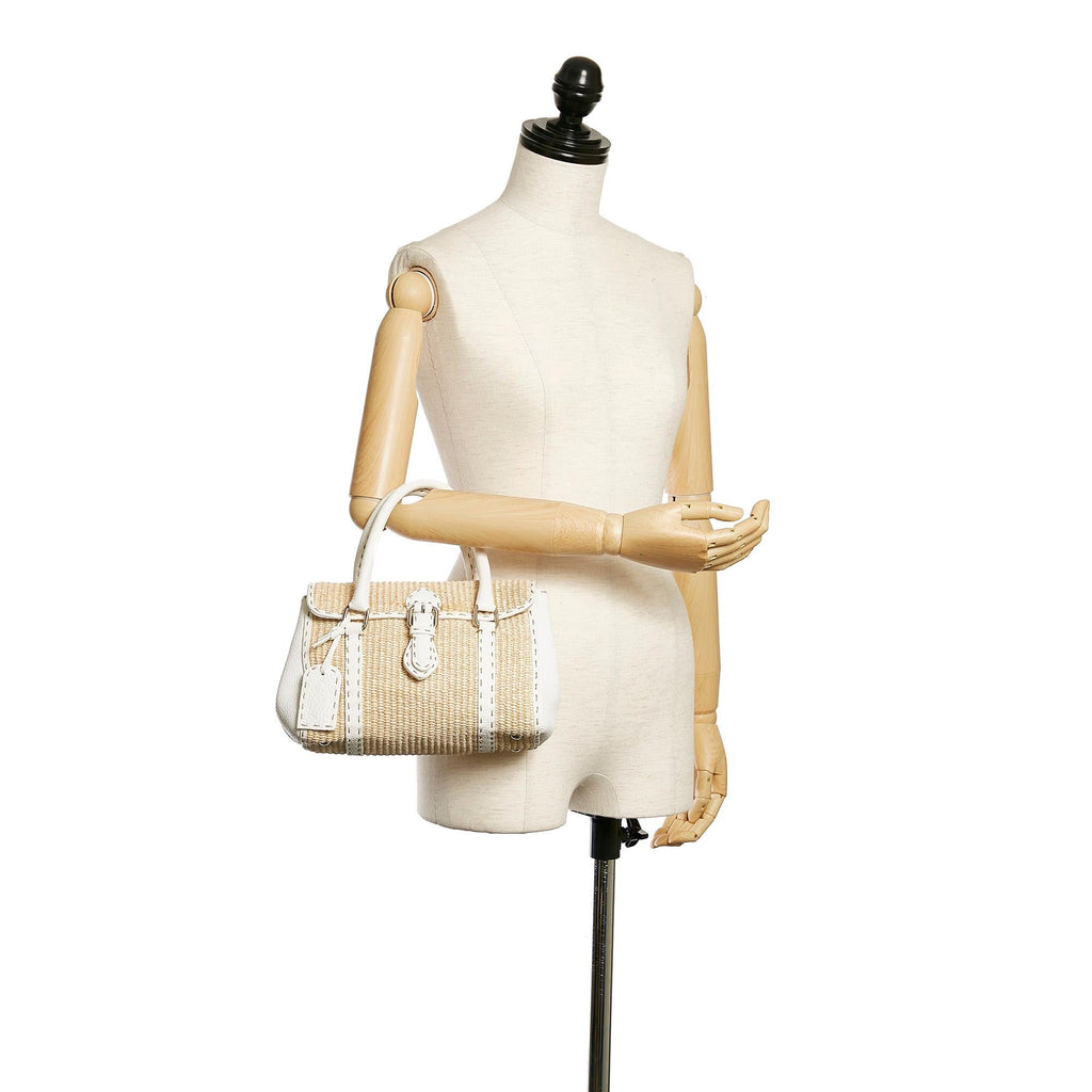 Fendi Selleria Linda Raffia Handbag (SHG-29727)