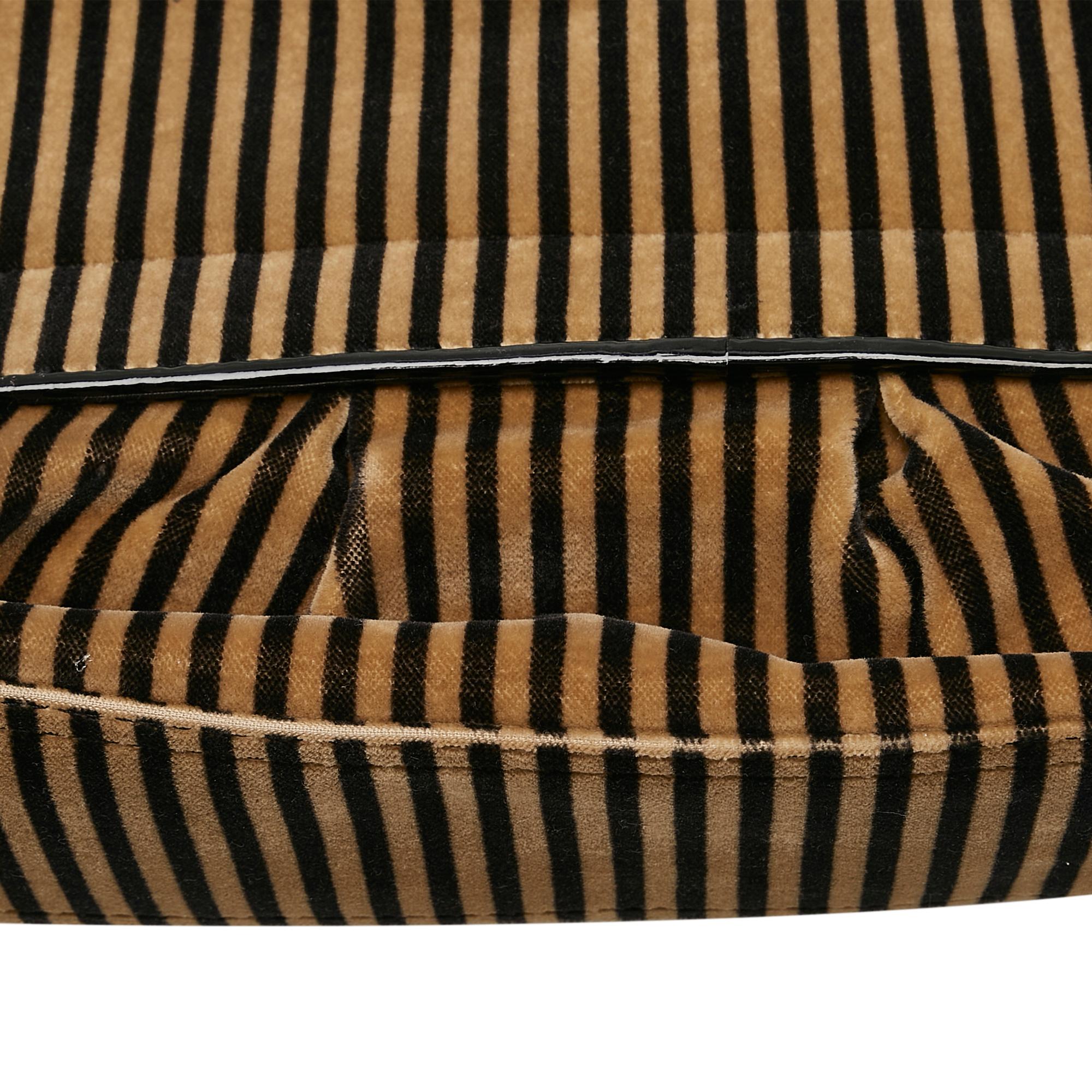 Fendi Striped Velvet B Bis Bag (SHG-37726)