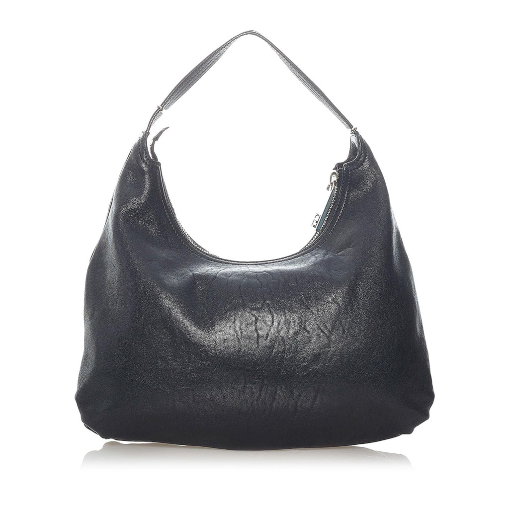 Fendi Unzipped Leather Hobo Bag (SHG-37305)