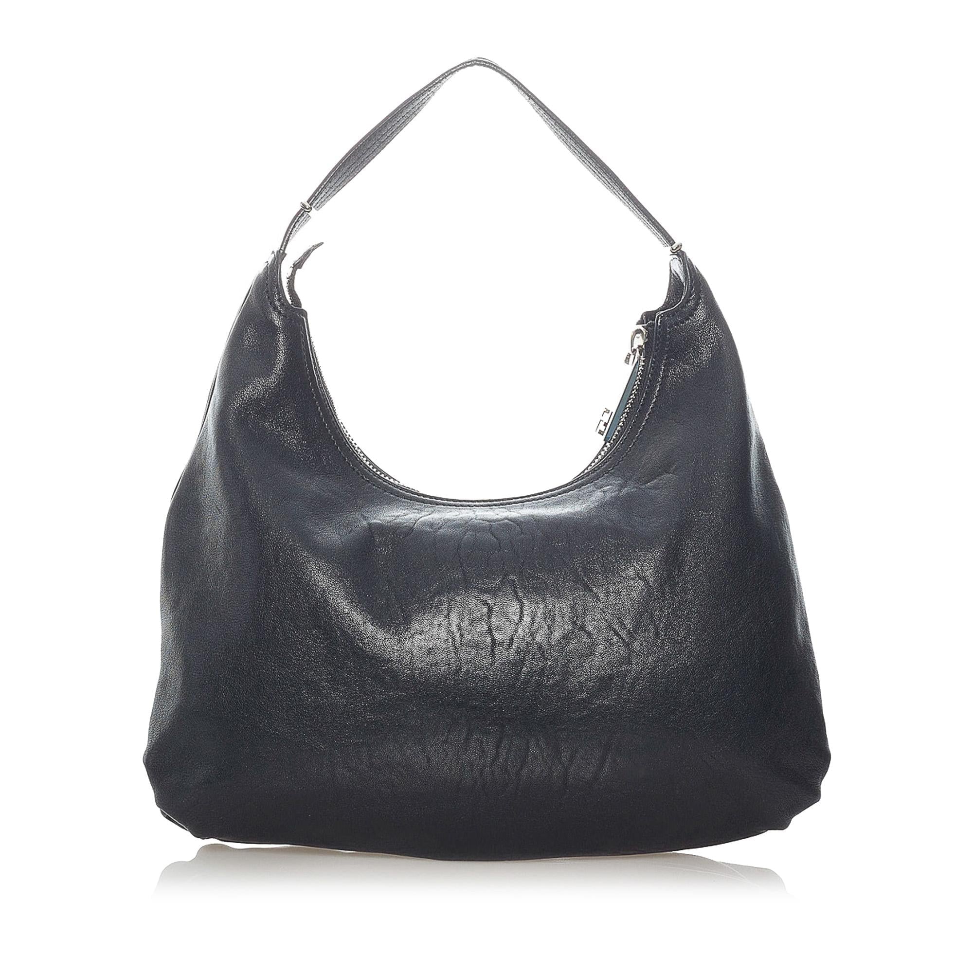 Fendi Unzipped Leather Hobo Bag (SHG-37305)