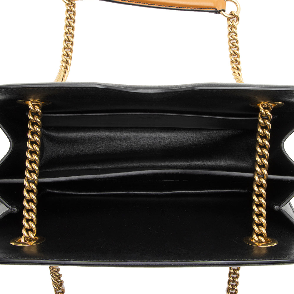 Fendi Vitello Glacier Leather Karligraphy Pocket Shoulder Bag (SHF-19815)