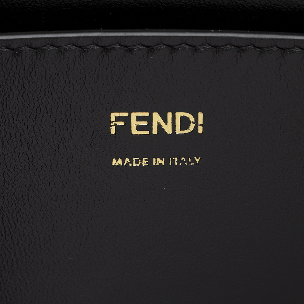 Fendi Vitello Glacier Leather Karligraphy Pocket Shoulder Bag (SHF-19815)