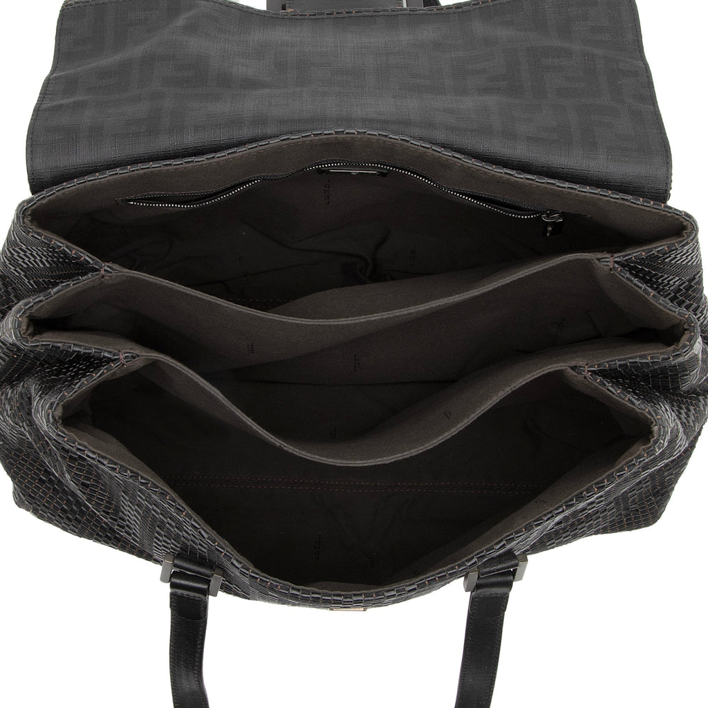 Fendi Woven Zucca Leather Forever Large Shoulder Bag (SHF-QqfMFO)