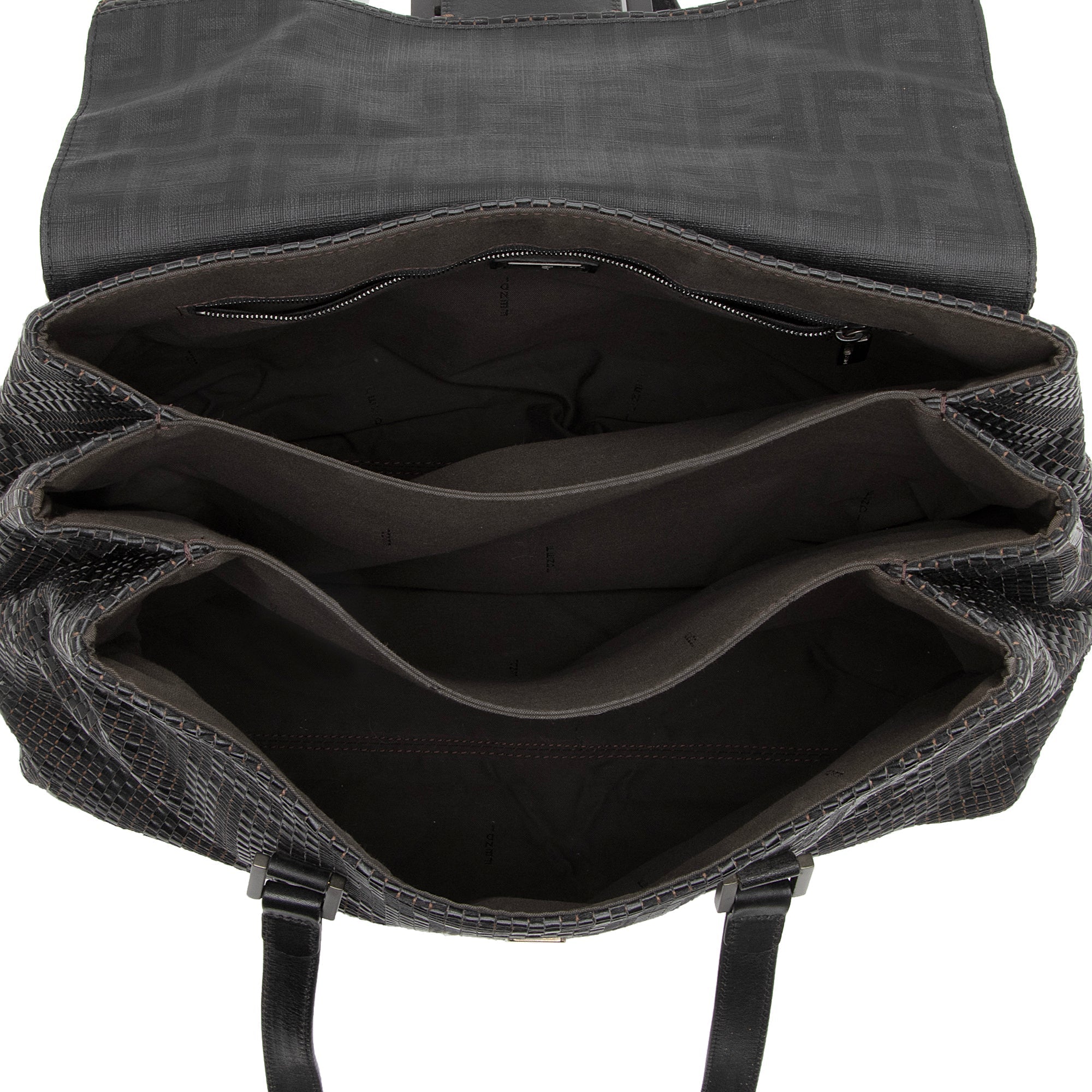 Fendi Woven Zucca Leather Forever Large Shoulder Bag (SHF-QqfMFO)