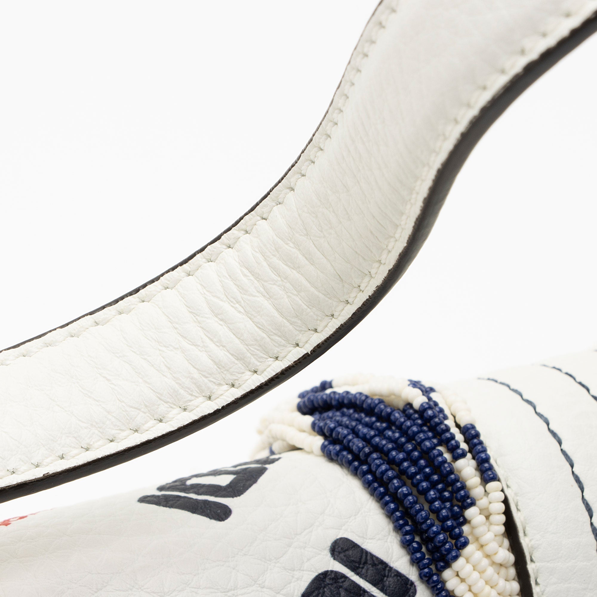 Fendi X Fila Mania Calfskin Beaded Baguette Shoulder Bag (SHF-bdJOQe)