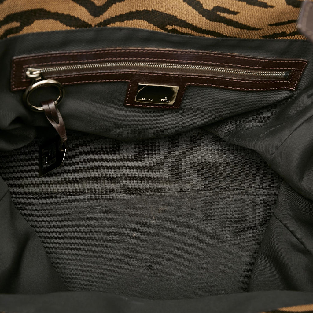 Fendi Zebra Print Canvas Handbag (SHG-23929)