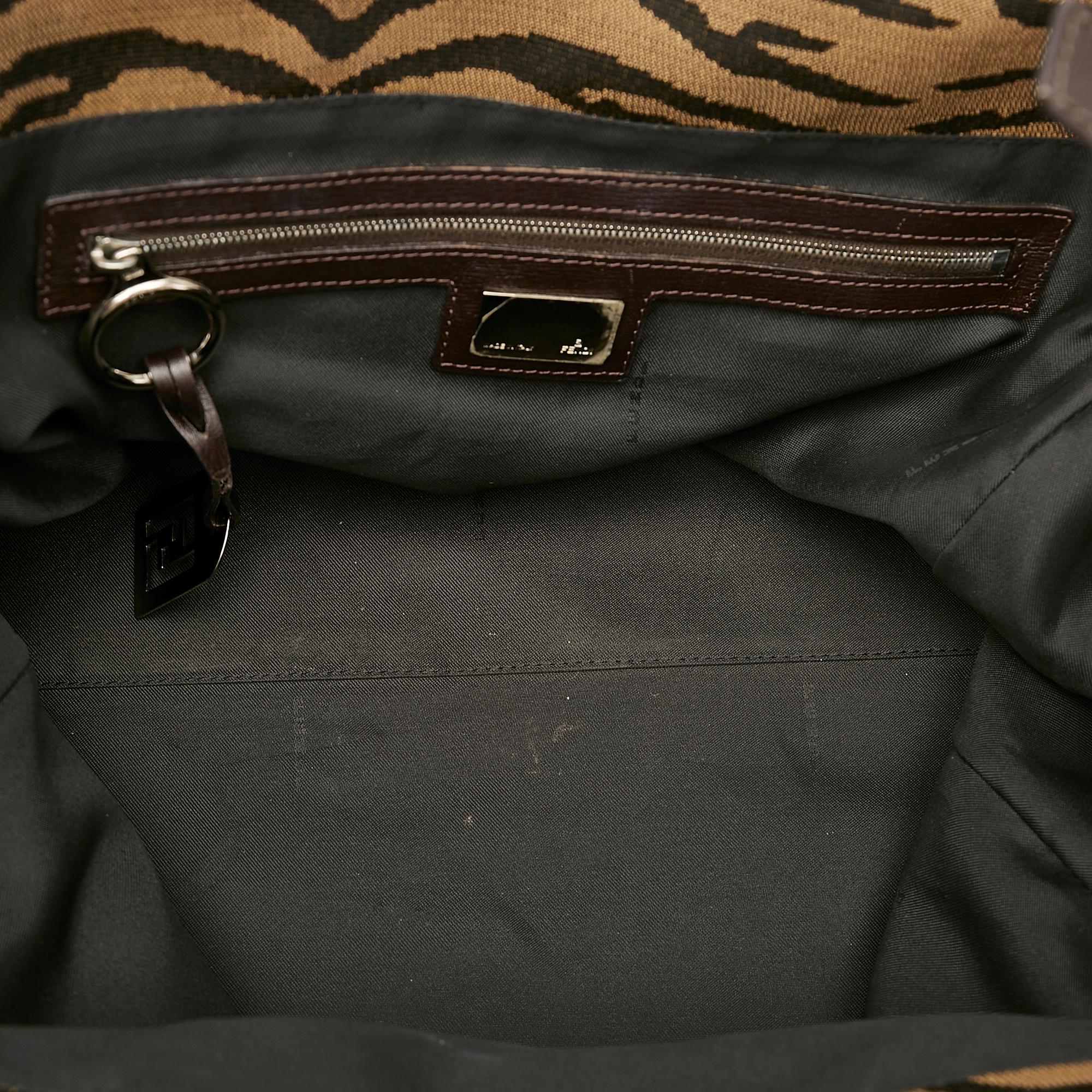Fendi Zebra Print Canvas Handbag (SHG-23929)