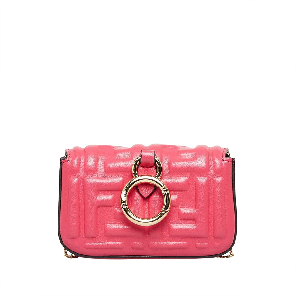 Fendi Zucca Embossed Nano Baguette Charm (SHG-UkSPt4)