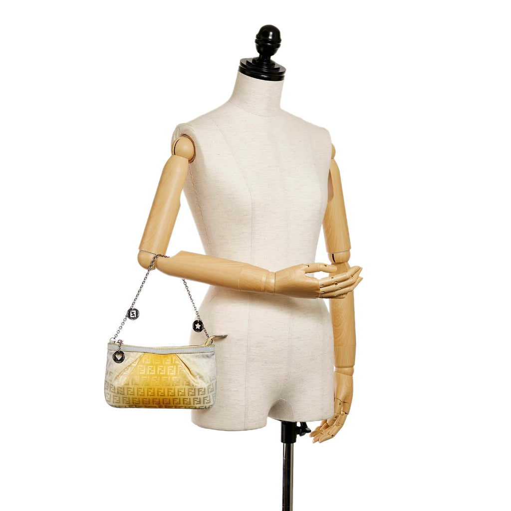 Fendi Zucchino Canvas Chain Baguette (SHG-27846)